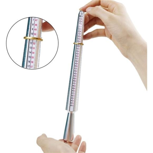 Ring Sizer Set Metal Measuring Tool Ring Mandrel Finger Sizing Gauge Set US Size - Picture 4 of 7